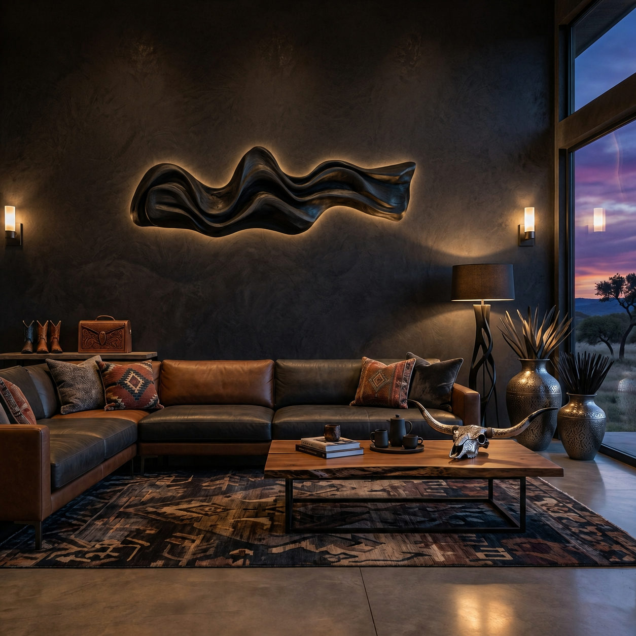 Large Wavy Wall Art Sculpture For Living Room SITHTTWA018
