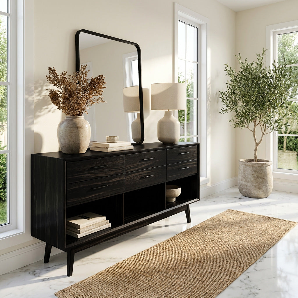Modern Wooden Console Table With Open Shelf For Entryway RTTHHNCS027