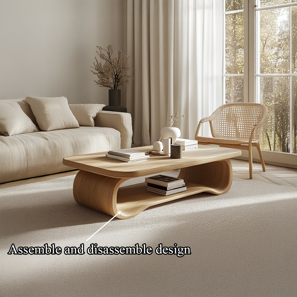 Scandinavian Curved Coffee Table Living Room Or Lounge Room SINLSACF224