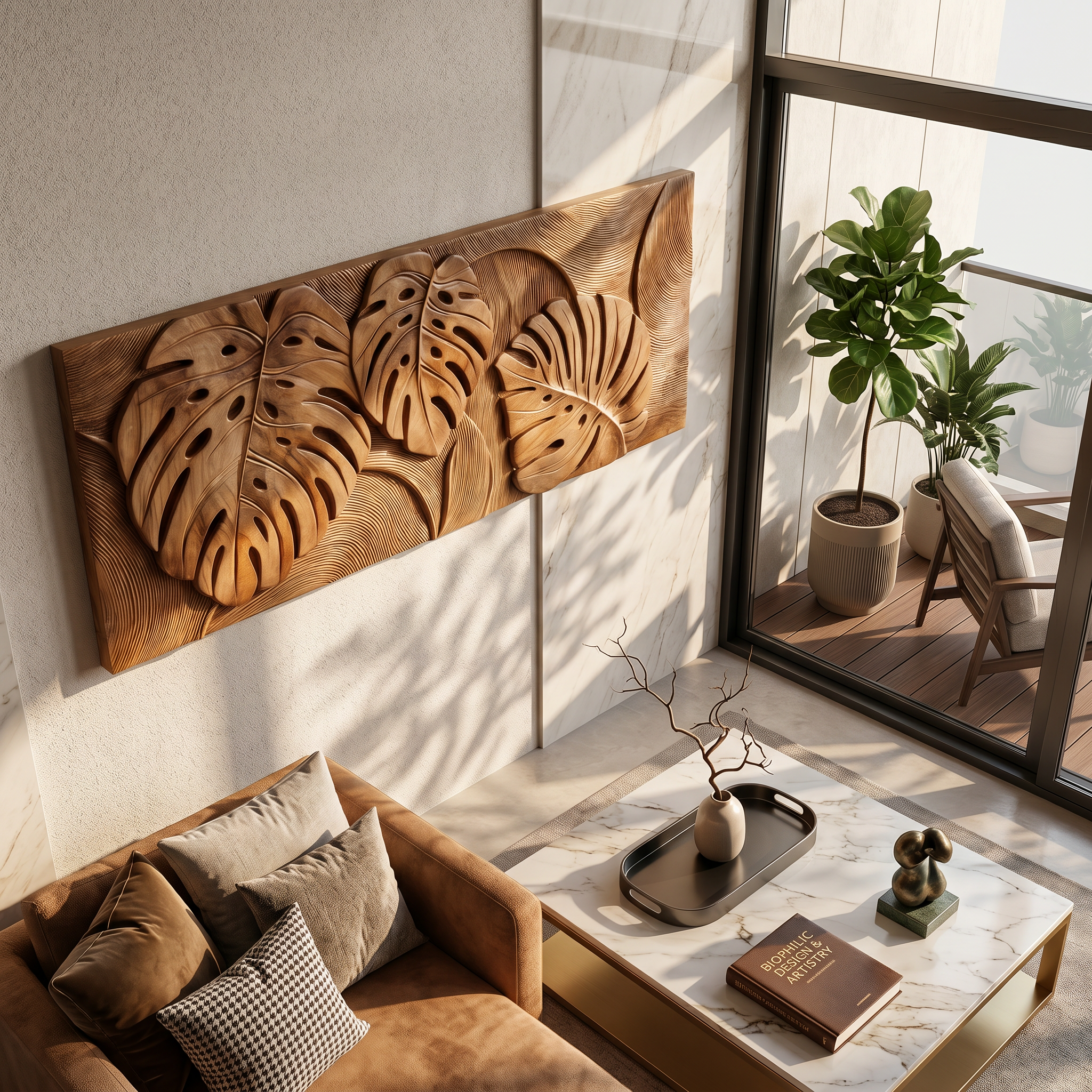 Tropical Wall Art With Leaf Texture For Bathroom SILDTTRWA145