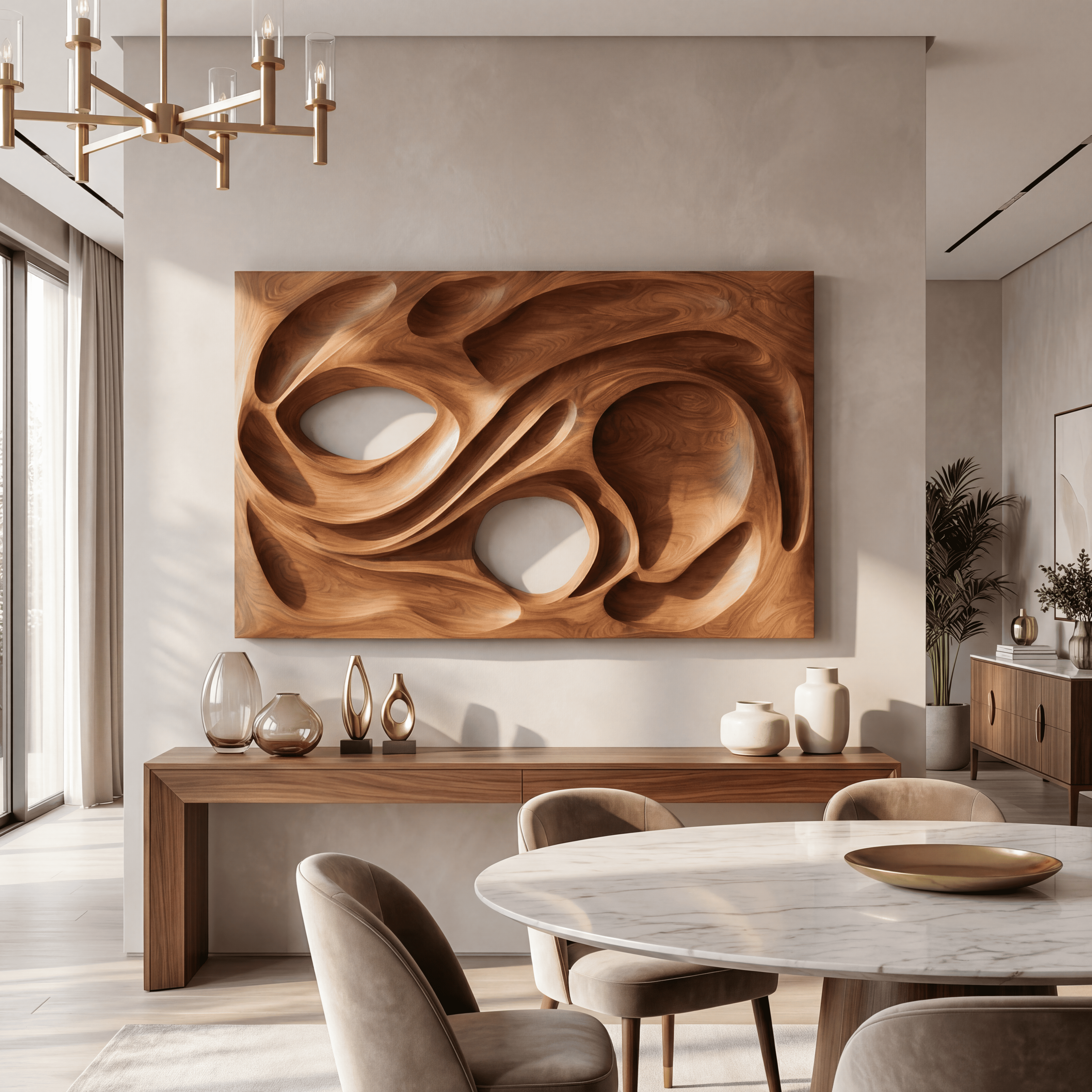 Scandinavian Embossed Wall Panel Decor For Dining Area SILDTTNWA085