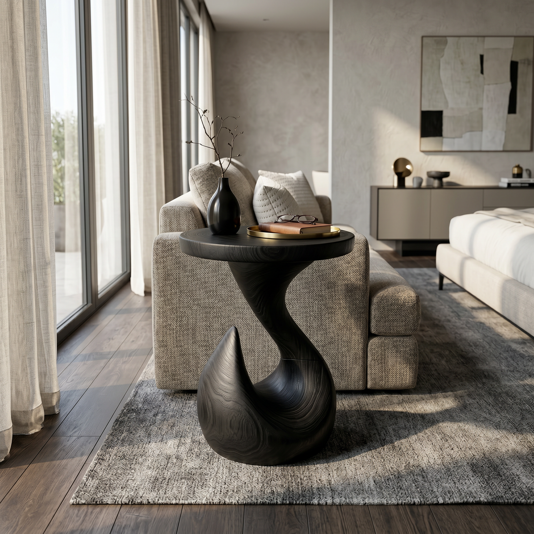 Contemporary Round End Table Luxury Lounge SILDTTRSTA043