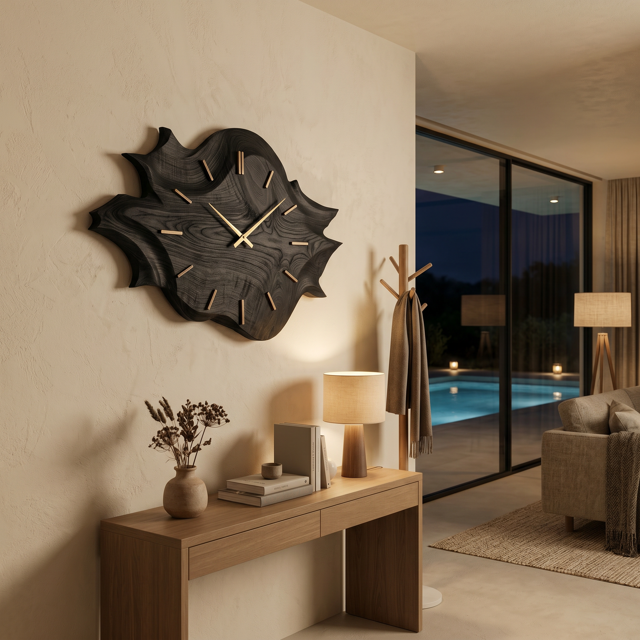 Artistic Wooden Wall Clock For Modern Apartment Living Room RTTHTTWAC023
