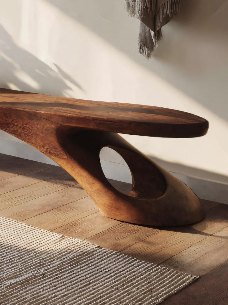 Modern Sculptural Bench With Organic Design For Entryway SITHHNCHR045