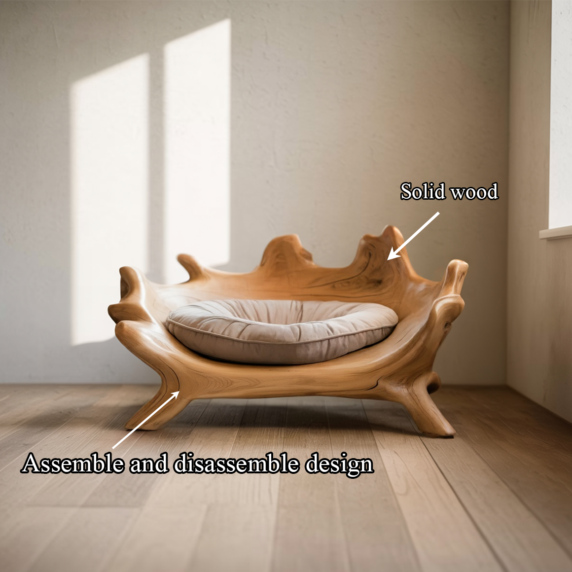 Rustic Raised Pet Bed For Living Room And Home Interior SINLSAPB005