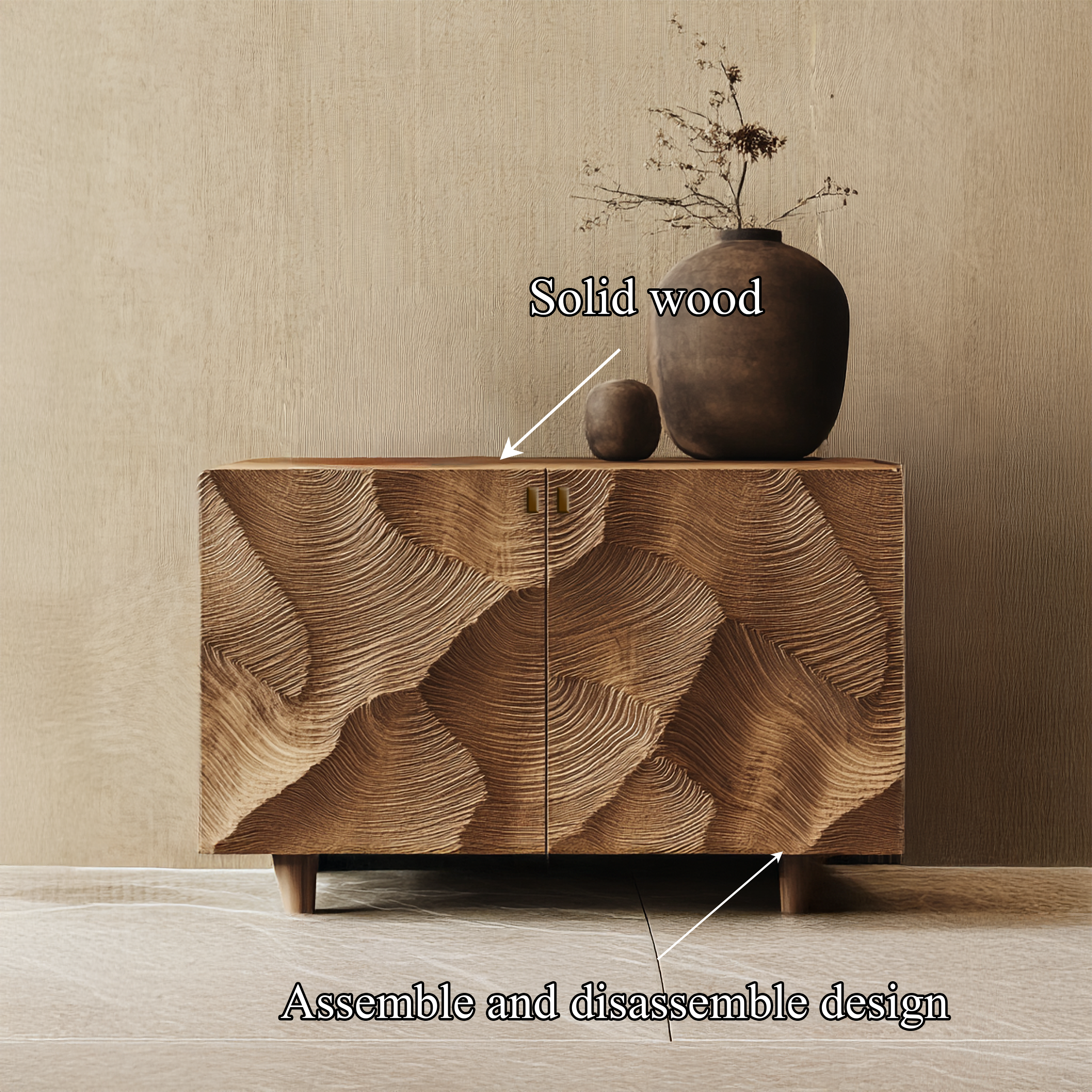 Organic Modern Sideboard Cabinet For Living Room And Dining Room SINLSASC354