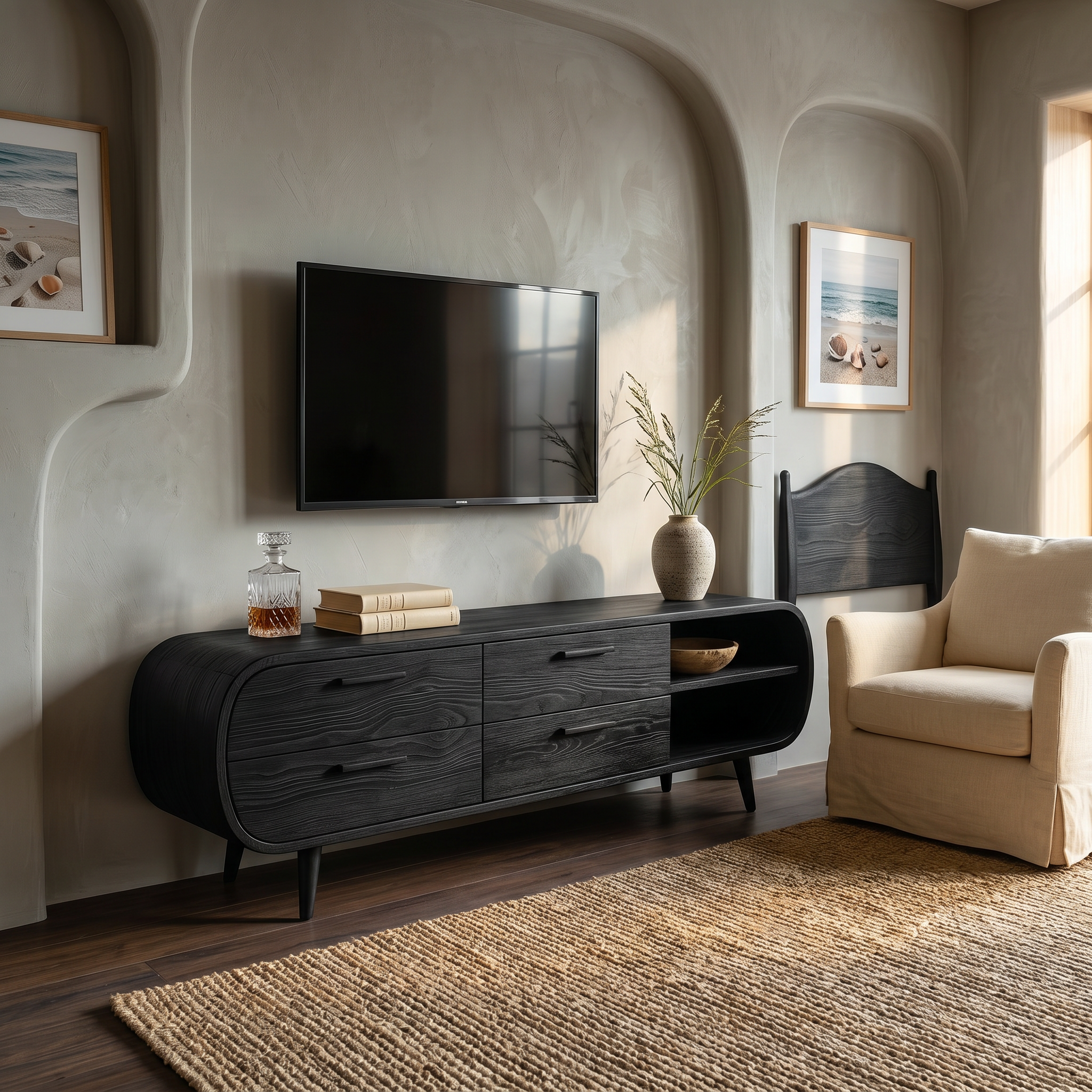 Warm Minimalist Wooden TV Console For Modern Luxury Interior SILDTTRTVC104
