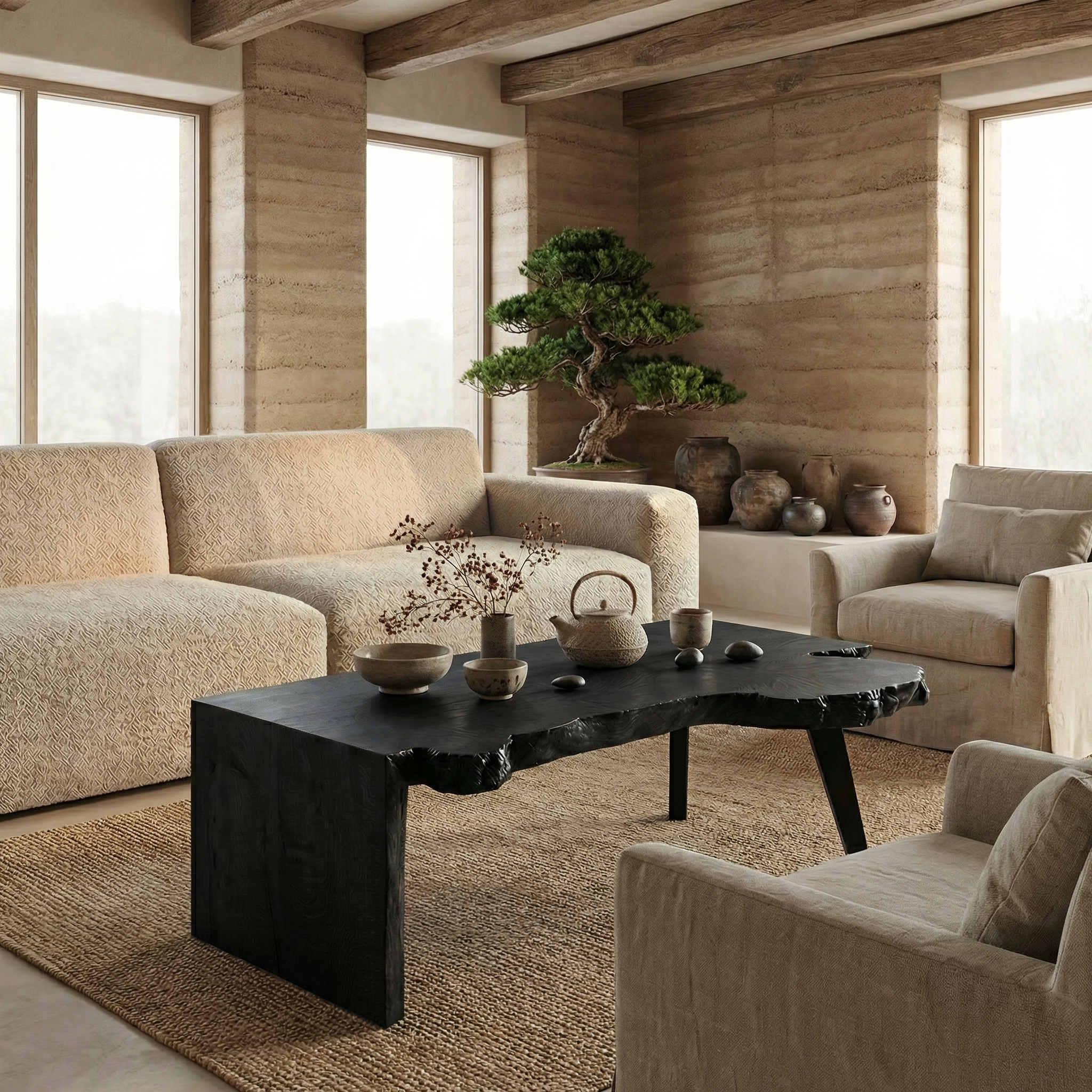 Modern Solid Wood Coffee Table For Living Room SINLSACF348