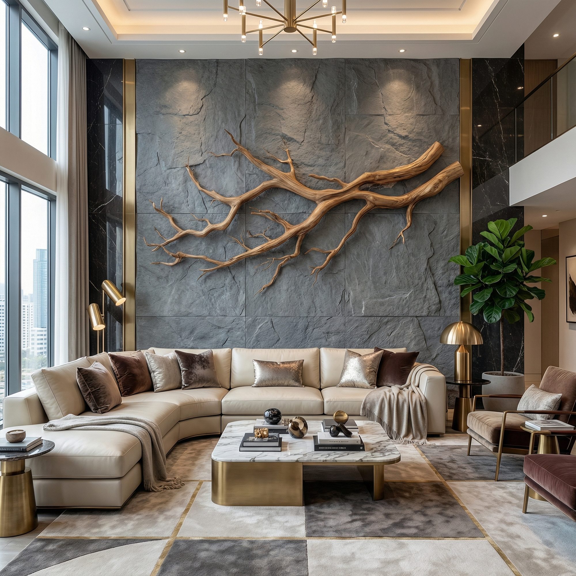 Modern Farmhouse Driftwood Branch Wall Decor Living Room SINLKIWD060