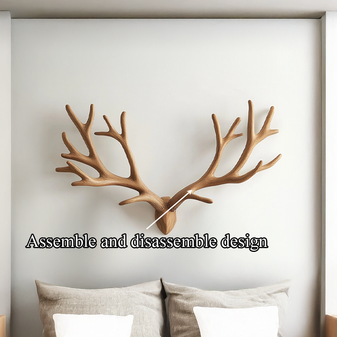 Rustic Deer Antler Wall Decor For Bedroom And Living Room SINLSATBW004