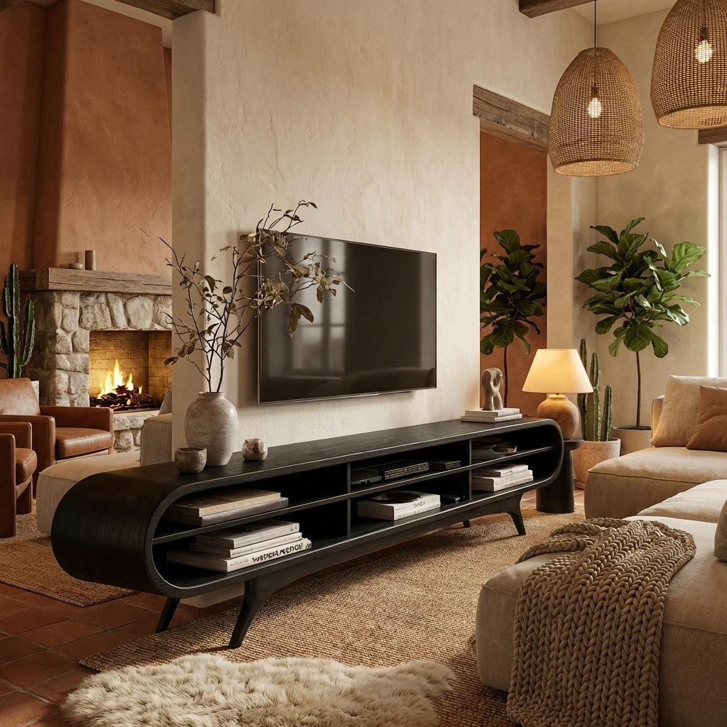 Scandinavian Natural Wood TV Cabinet For Living Room Interior RTTHHNTVC094