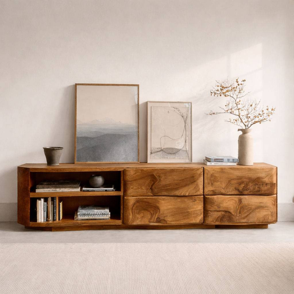 Quiet Luxury Low Sideboard Console For Living Room RTTHHNSD021
