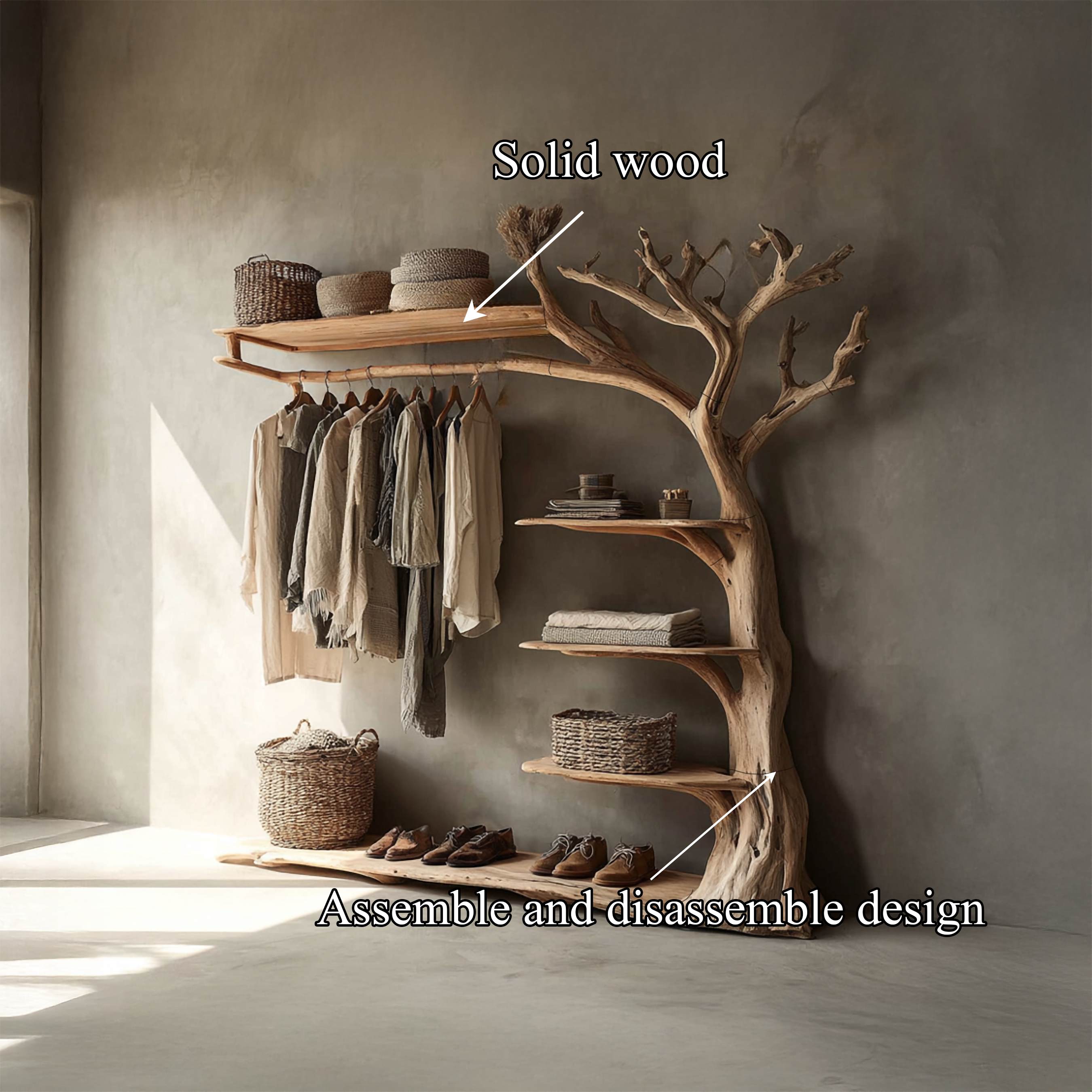 Midcentury Tree Coat Rack Entryway SINLSATB215