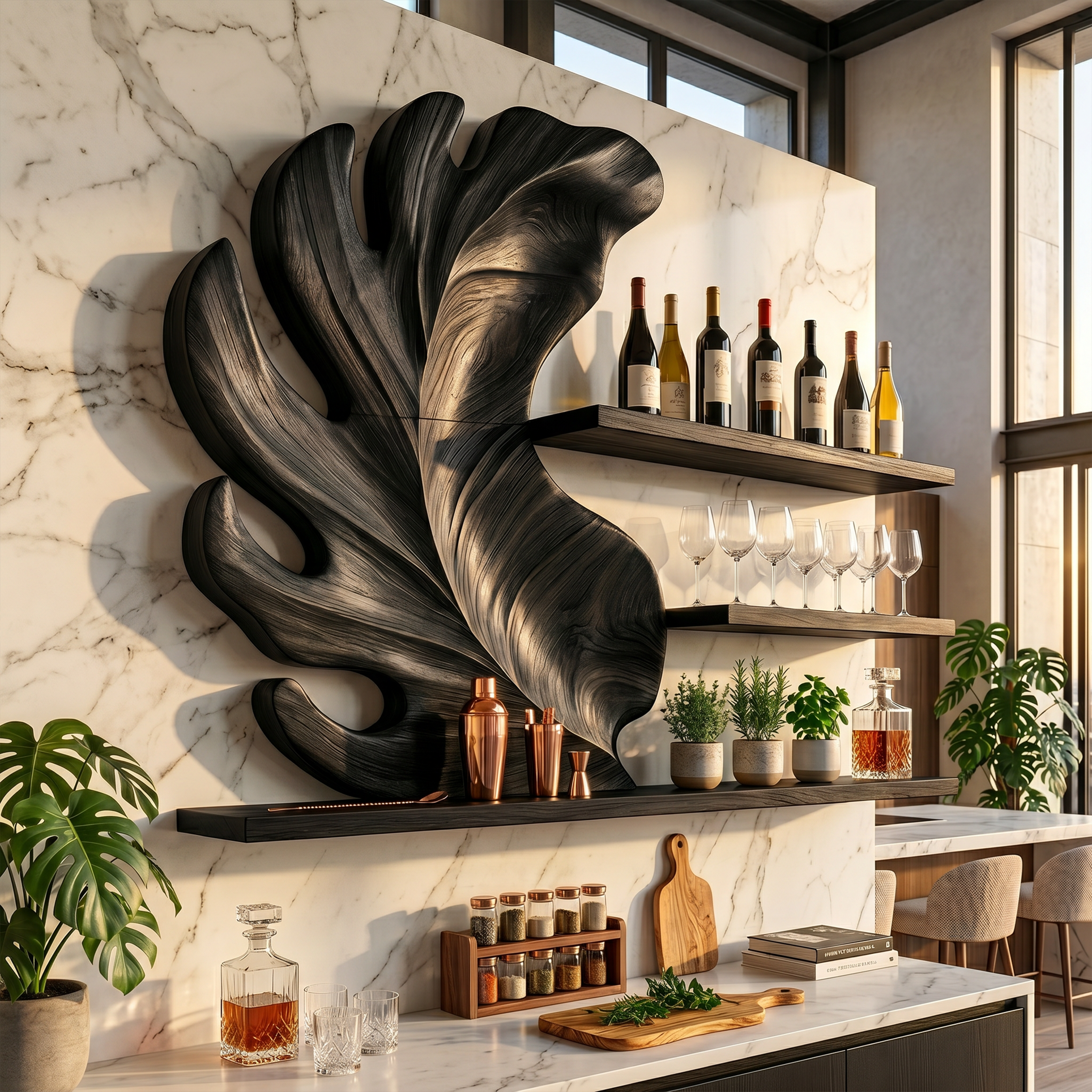Rustic Wall Wine Holder For Condo Beverage Storage Niche SILDTTRWH070
