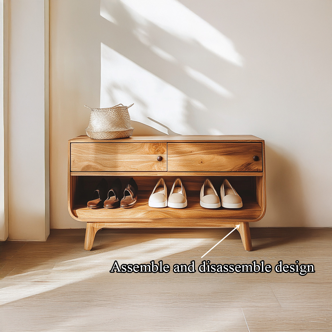 Mid Century Light Form Shoe Storage Entryway And Bedroom SINLSASB071