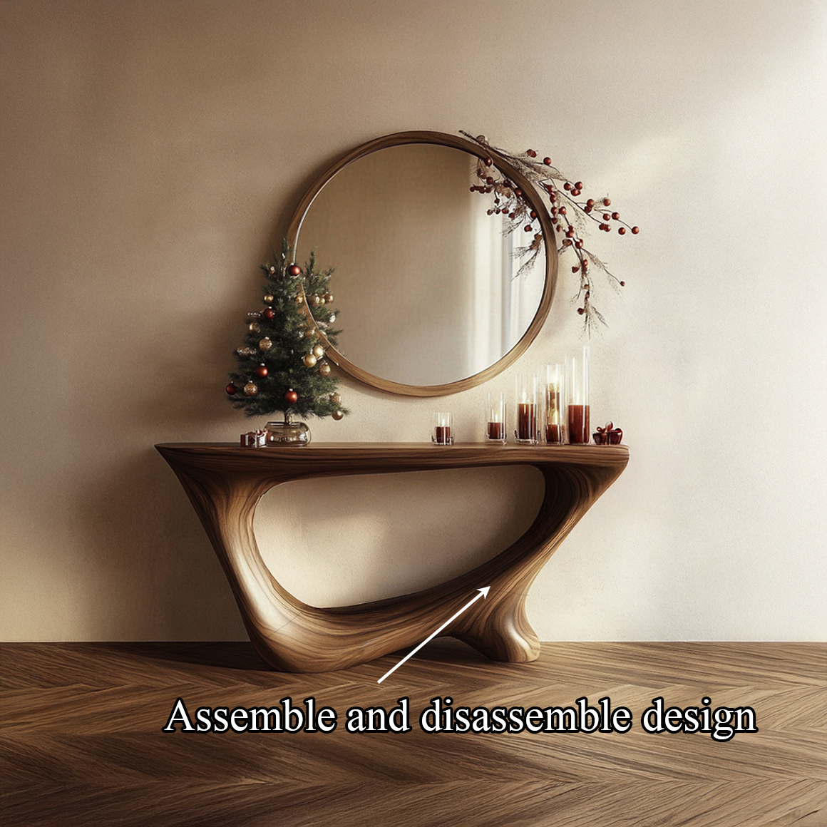 Mid Century Rustic Console Table Christmas Entryway SINLSACS289