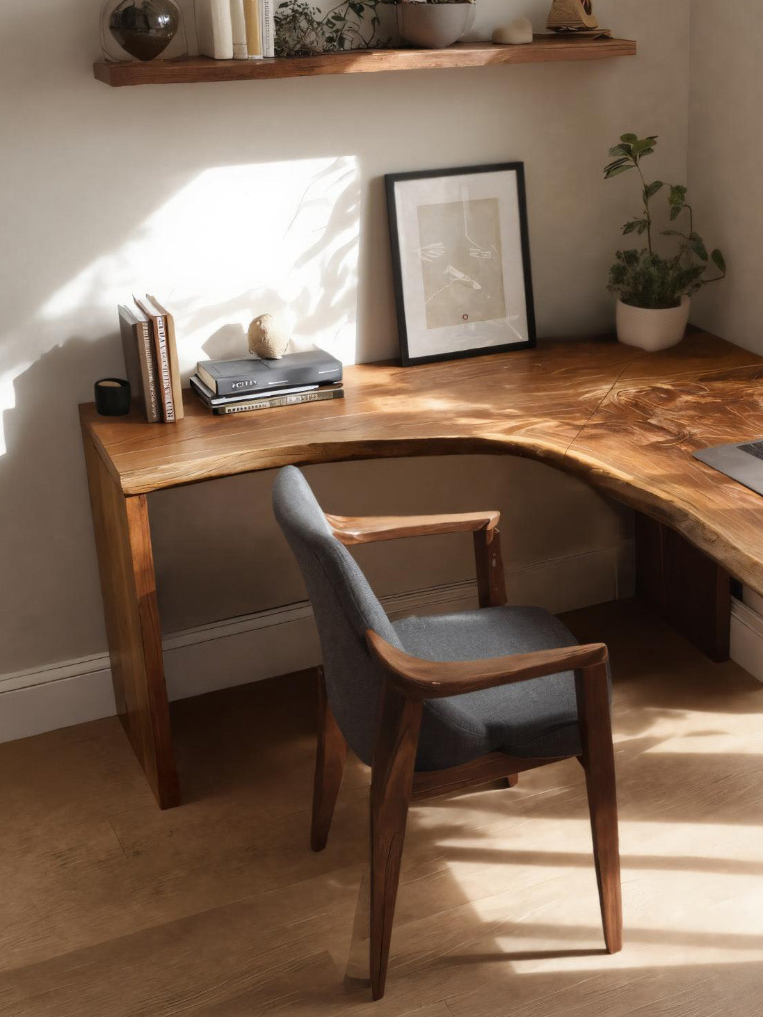 Modern Live Edge L Shaped Desk For Study Room SITHHNDE053