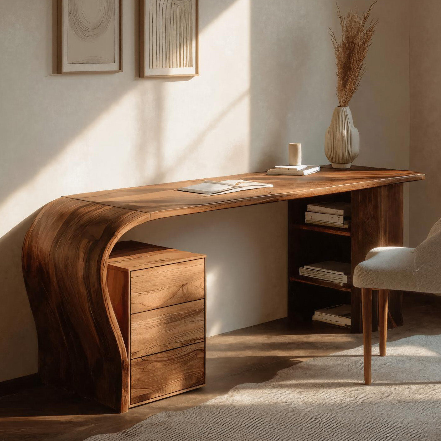Contemporary Writing Desk With Open Shelf For Home Office RTTHHNDE100