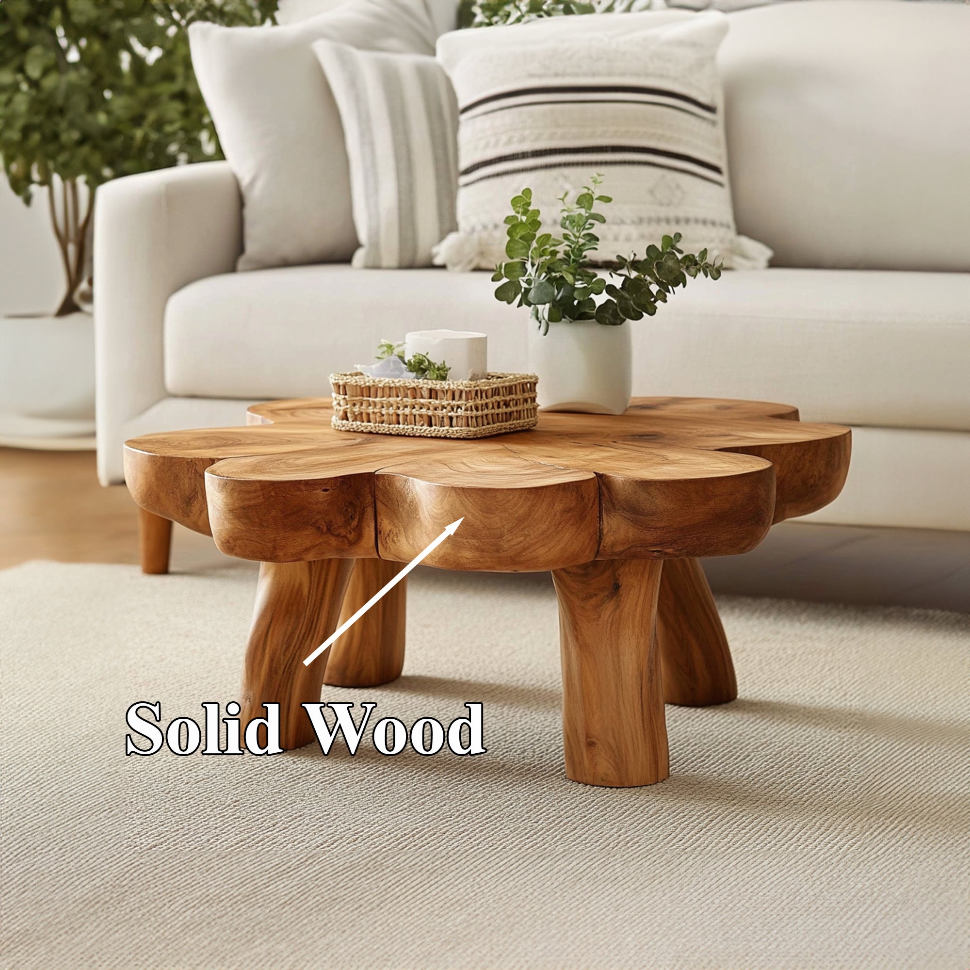 Handcrafted Coffee Table With Solid Wood Elegance SILDTCF004