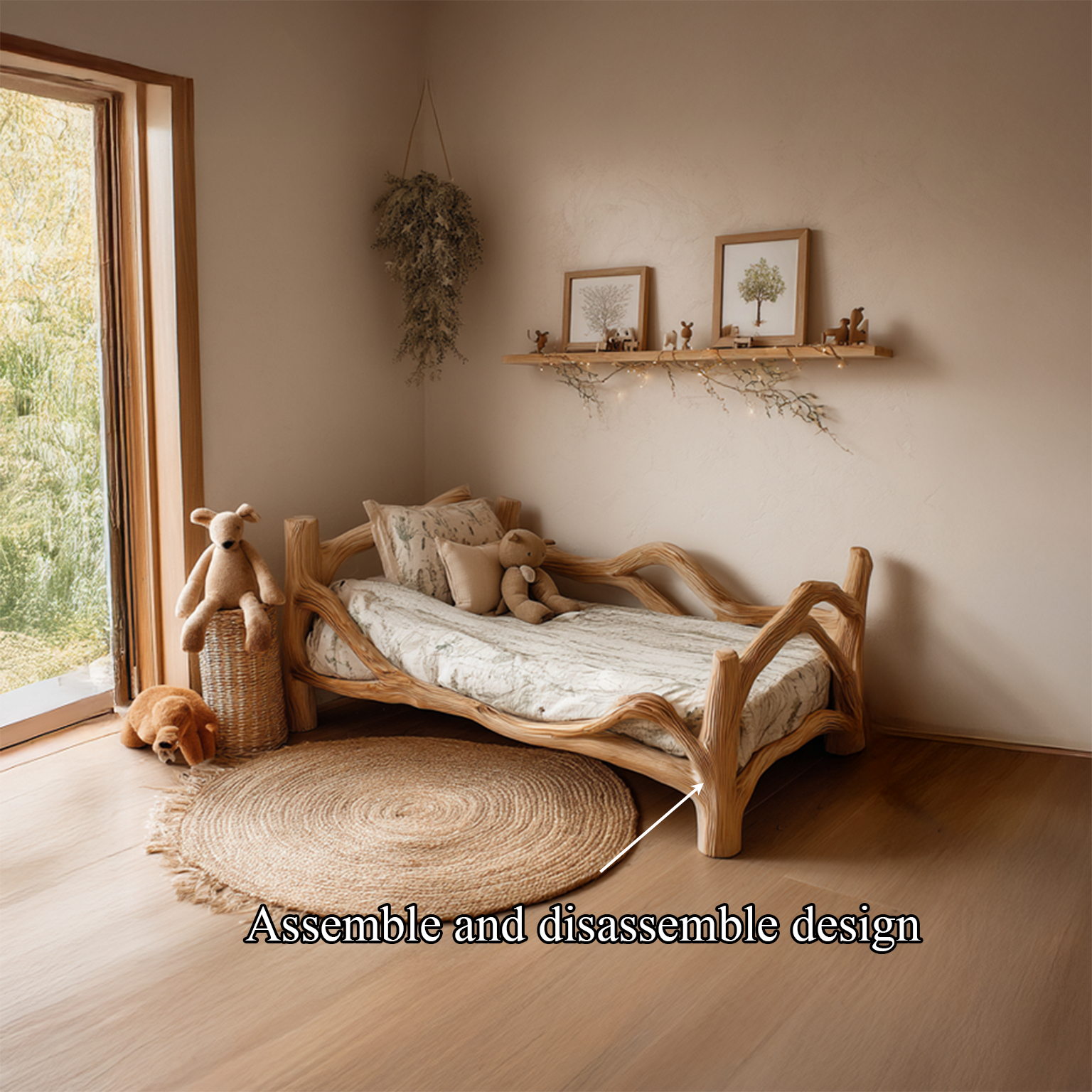 Rustic Kids Bed Nursery Space SINLSAWB049