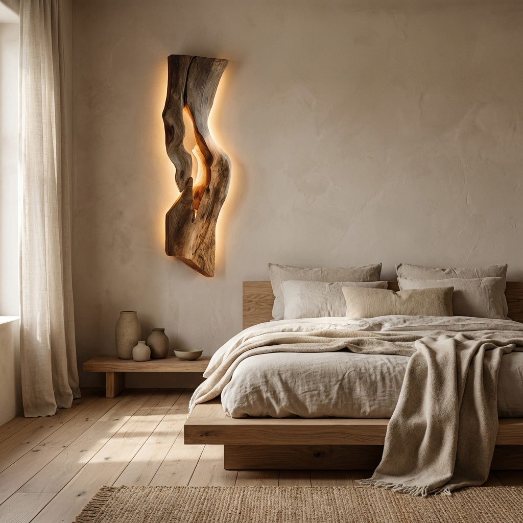Rustic Wooden Wall Lamp For Bedroom Accent RTTHHNLAM048
