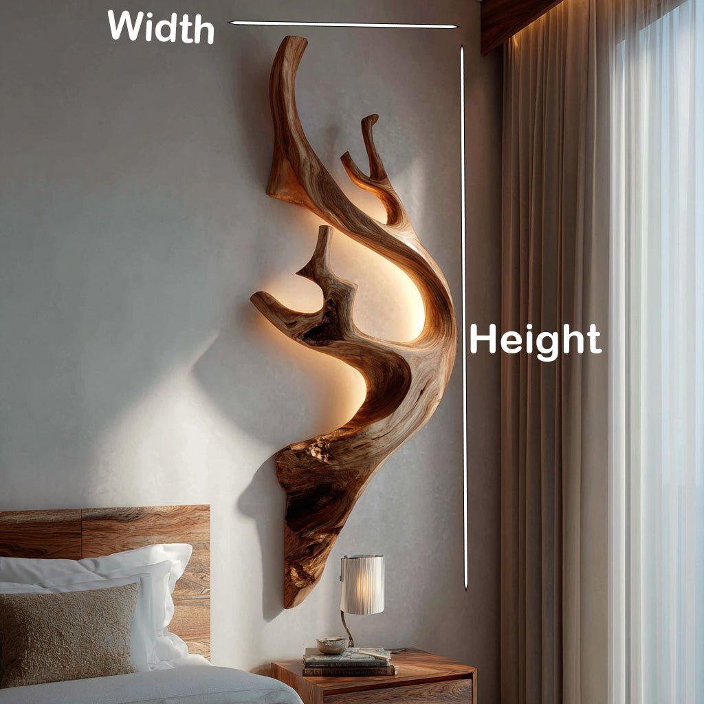 Sculptural Tree Branch Wooden Wall Lamp With LED For Home RTTHHNLAM055