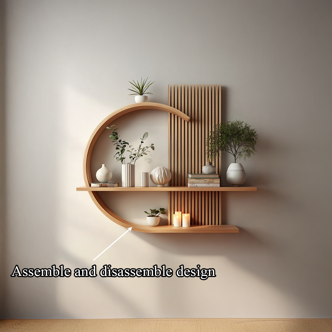 Japandi Organic Modern Wall Shelf Living Room And Bedroom SINLSAFL230