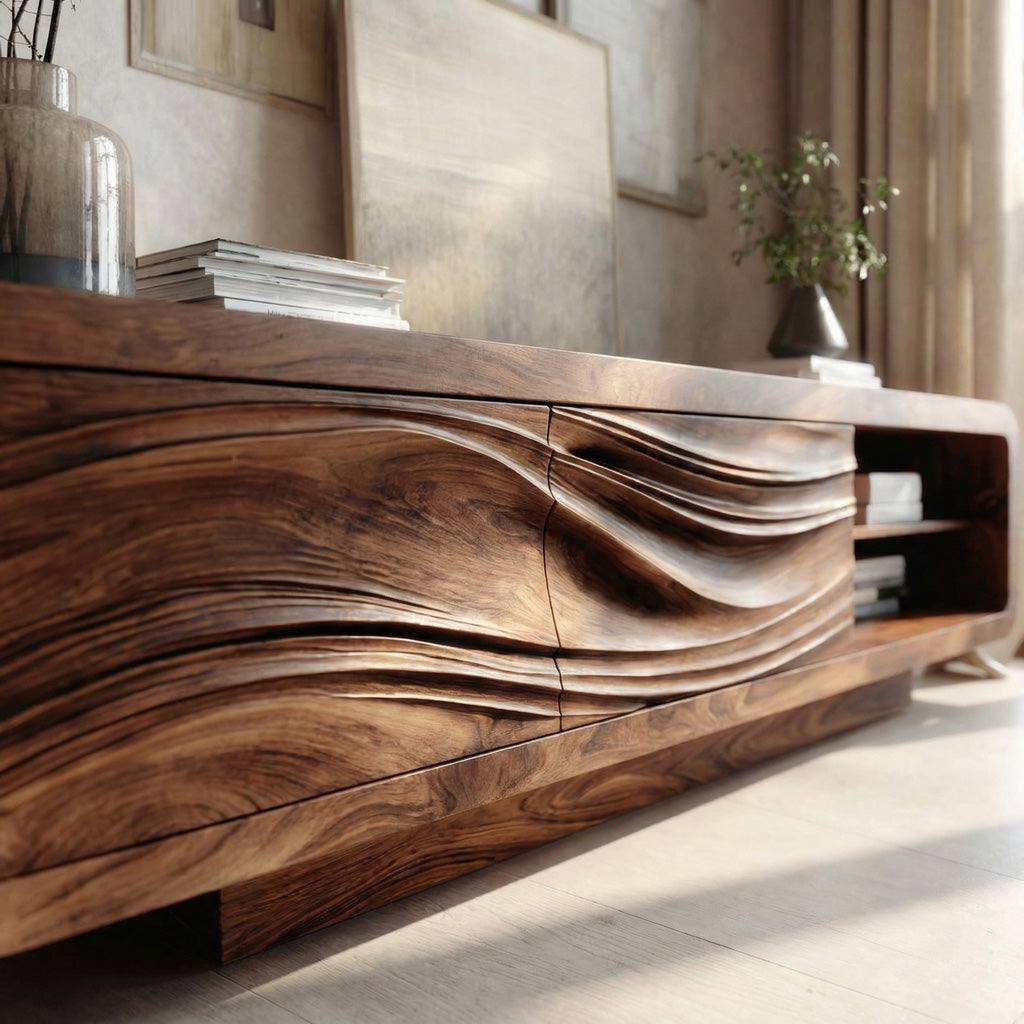 Modern Organic Sculpted Sideboard For Living Room RTTHHNSD025