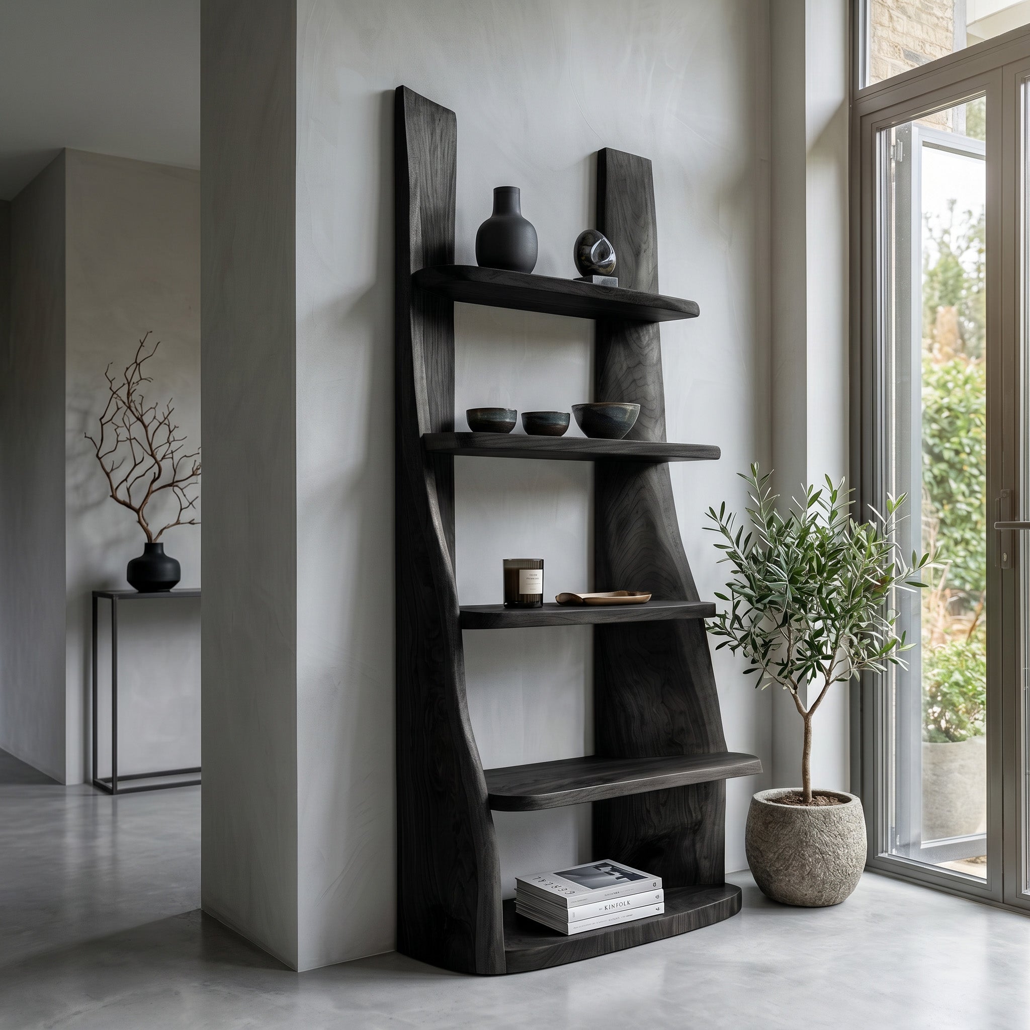 Mid Century Wooden Bookshelf For Apartment Living Room RTTHHNSS027