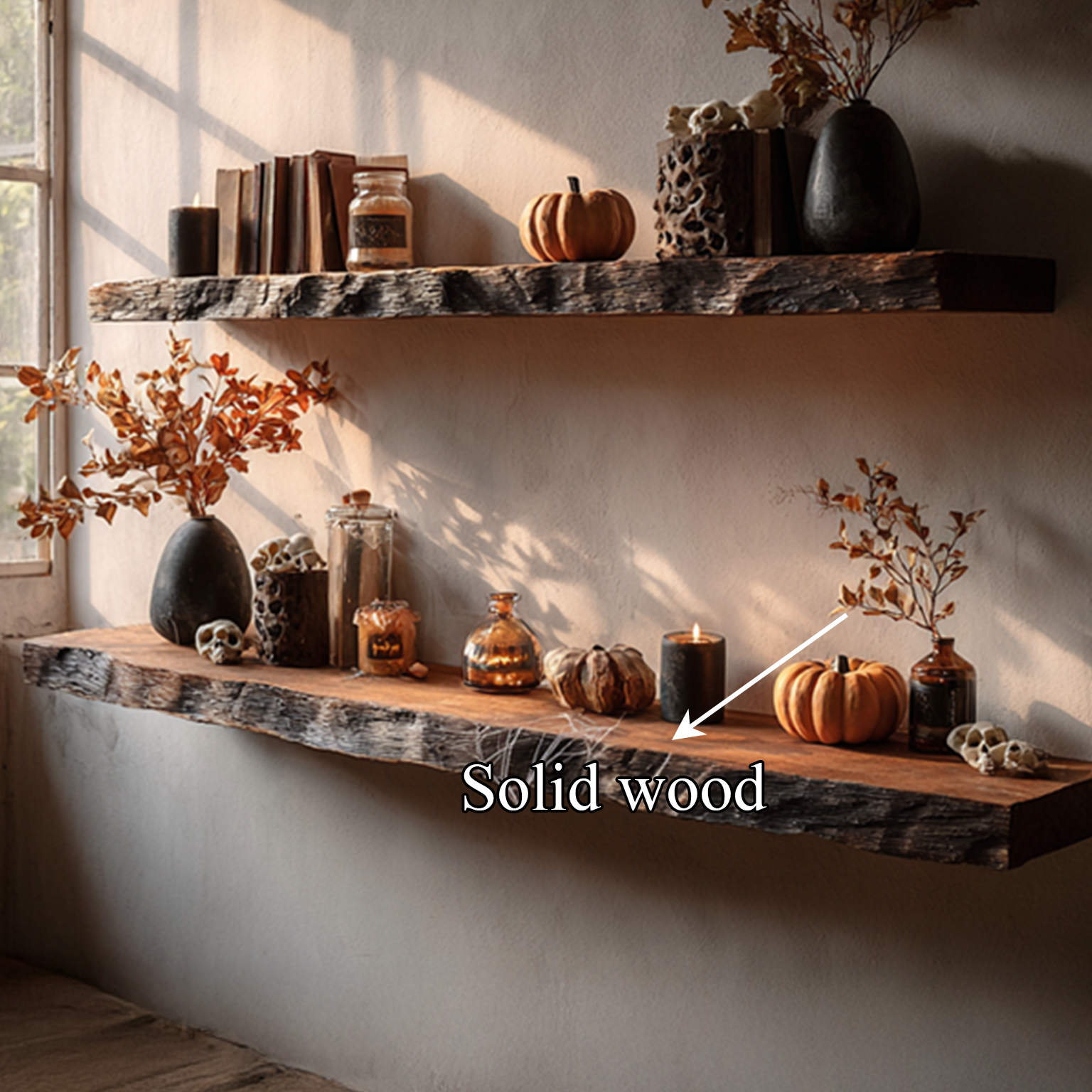 Rustic Floating Shelf Halloween Living Bedroom SINLSAFL100
