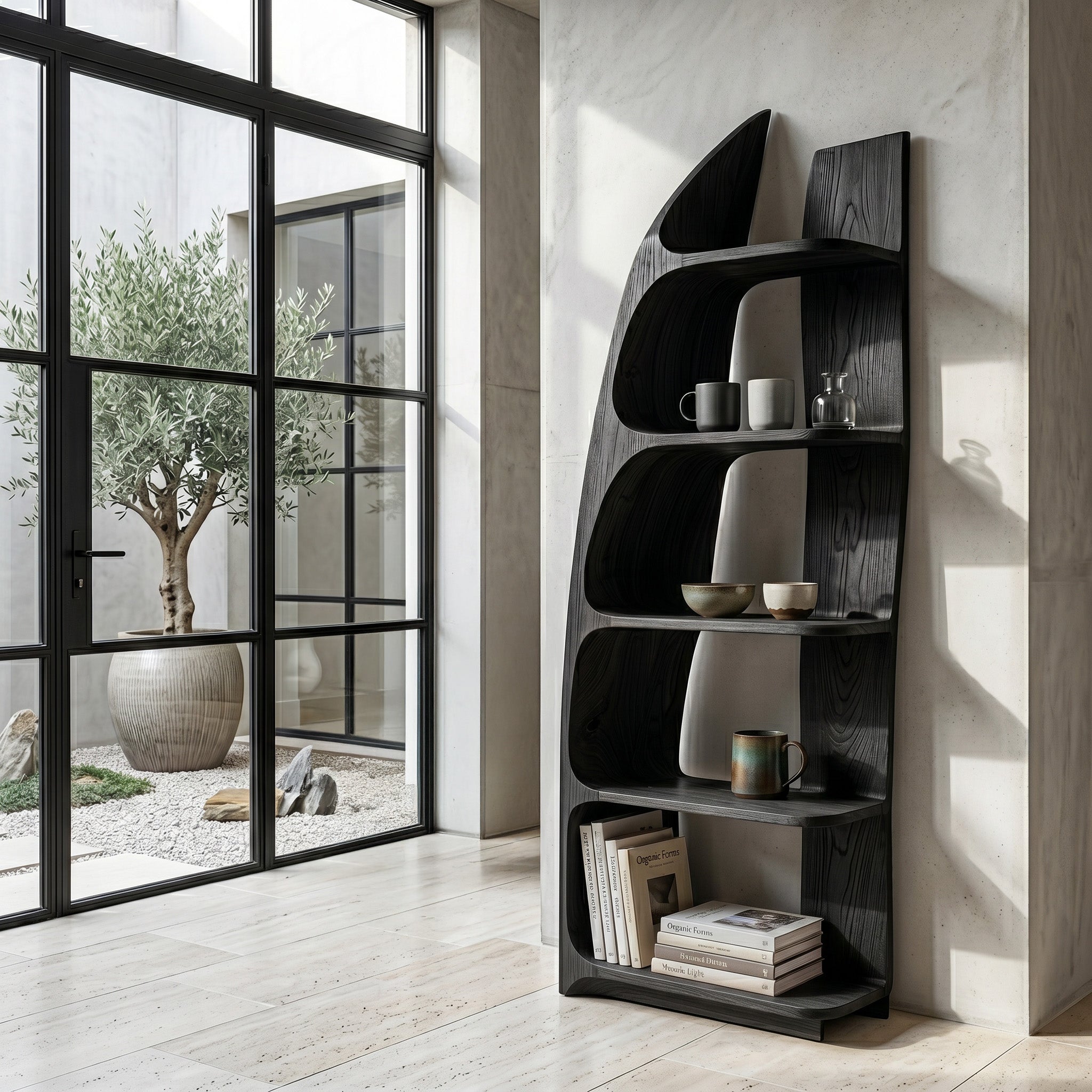 Organic Sculptural Wooden Standing Shelf For Hallway Decor RTTHHNSS028