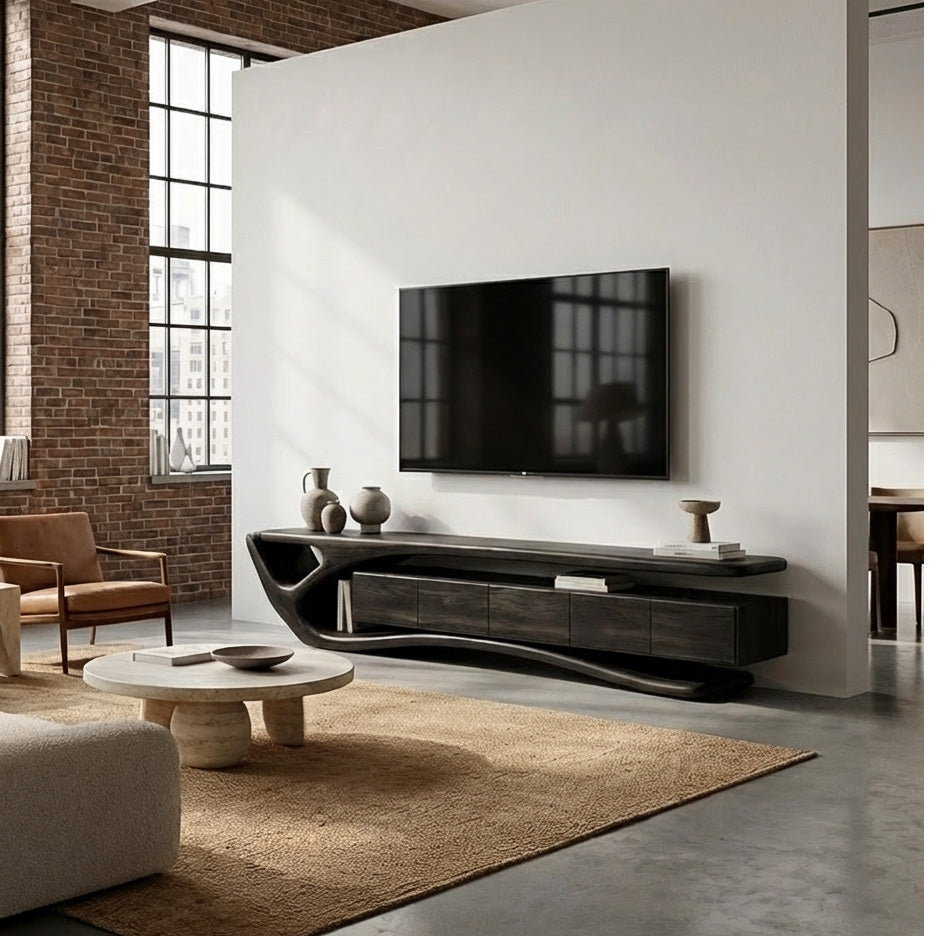 Contemporary Wooden TV Cabinet For Living Room Area RTTHHNTVC093
