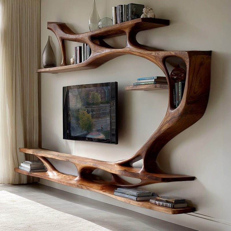 Organic Modern Sculptural Wall TV Shelf For Living Room RTTHHNTVC090
