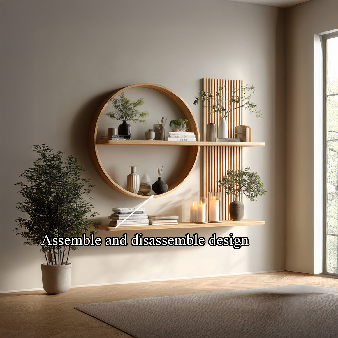 Scandinavian Japanese Wall Decor Shelf Living Room And Natural Room SINLSAFL234