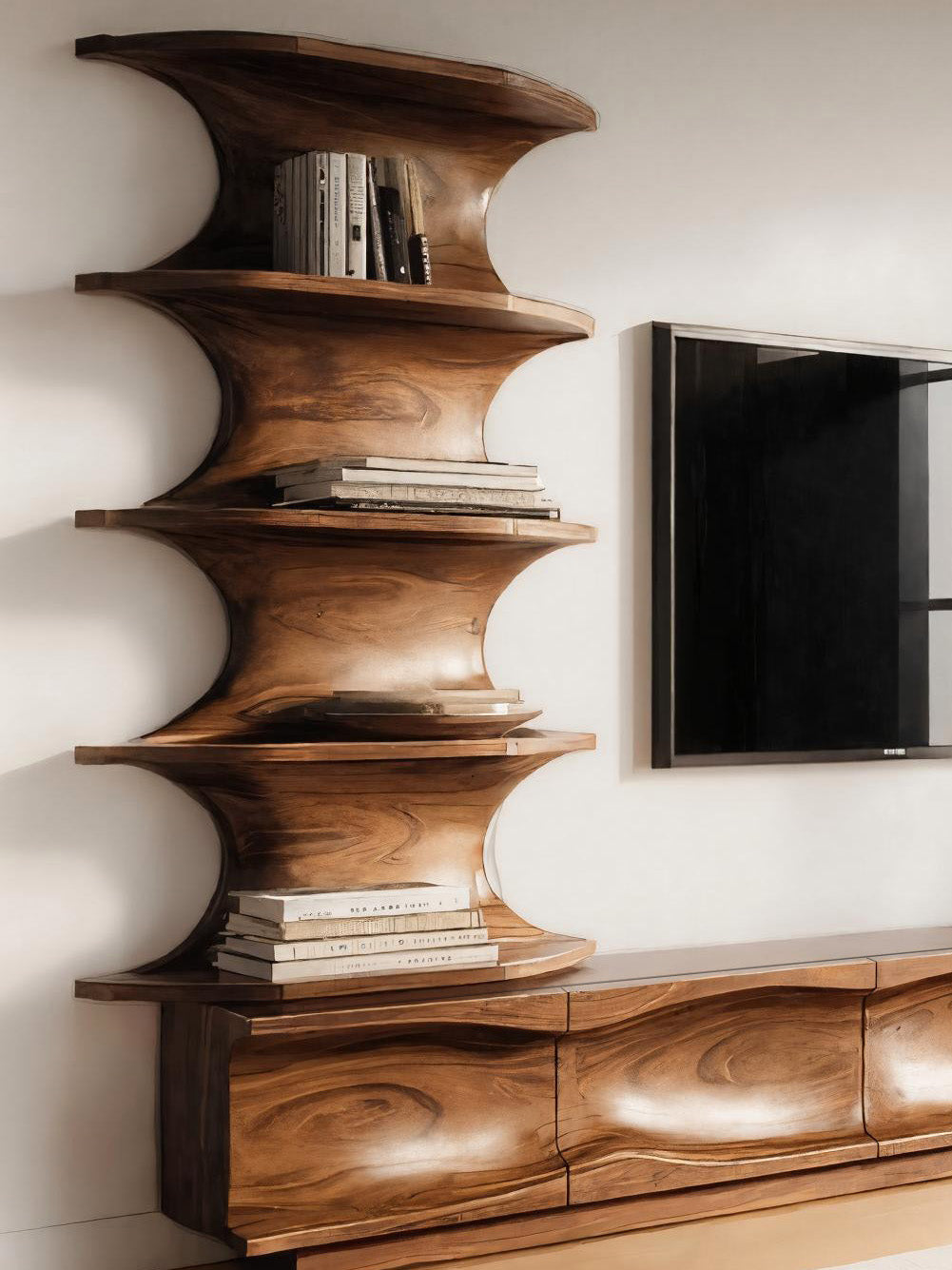 Modern TV Console With Vertical Shelving For Living Room SITHHNTVC024