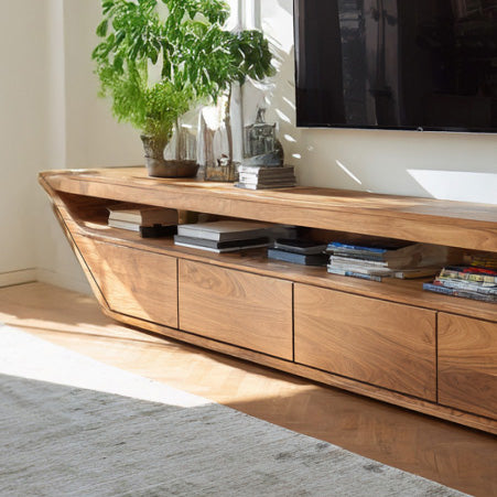 Modern Sculptural TV Console With Drawer For Living Room SITHHNTVC028