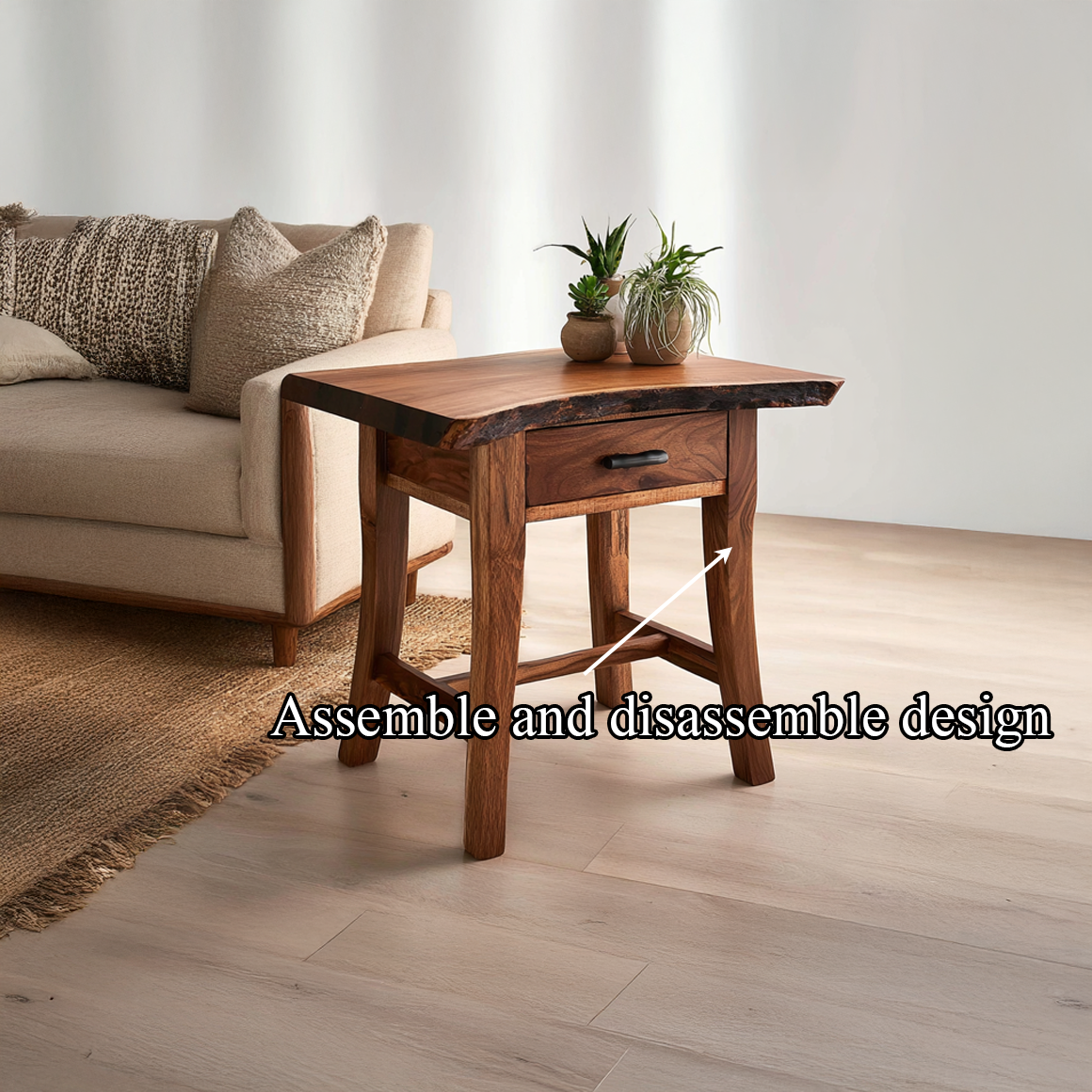 Rustic End Table Living Room Storage SINLSABT100