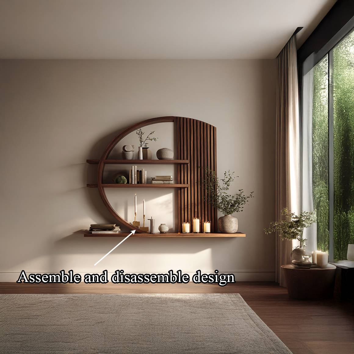 Modern Zen Wall Shelf Living Room And Meditation Area SINLSAFL235
