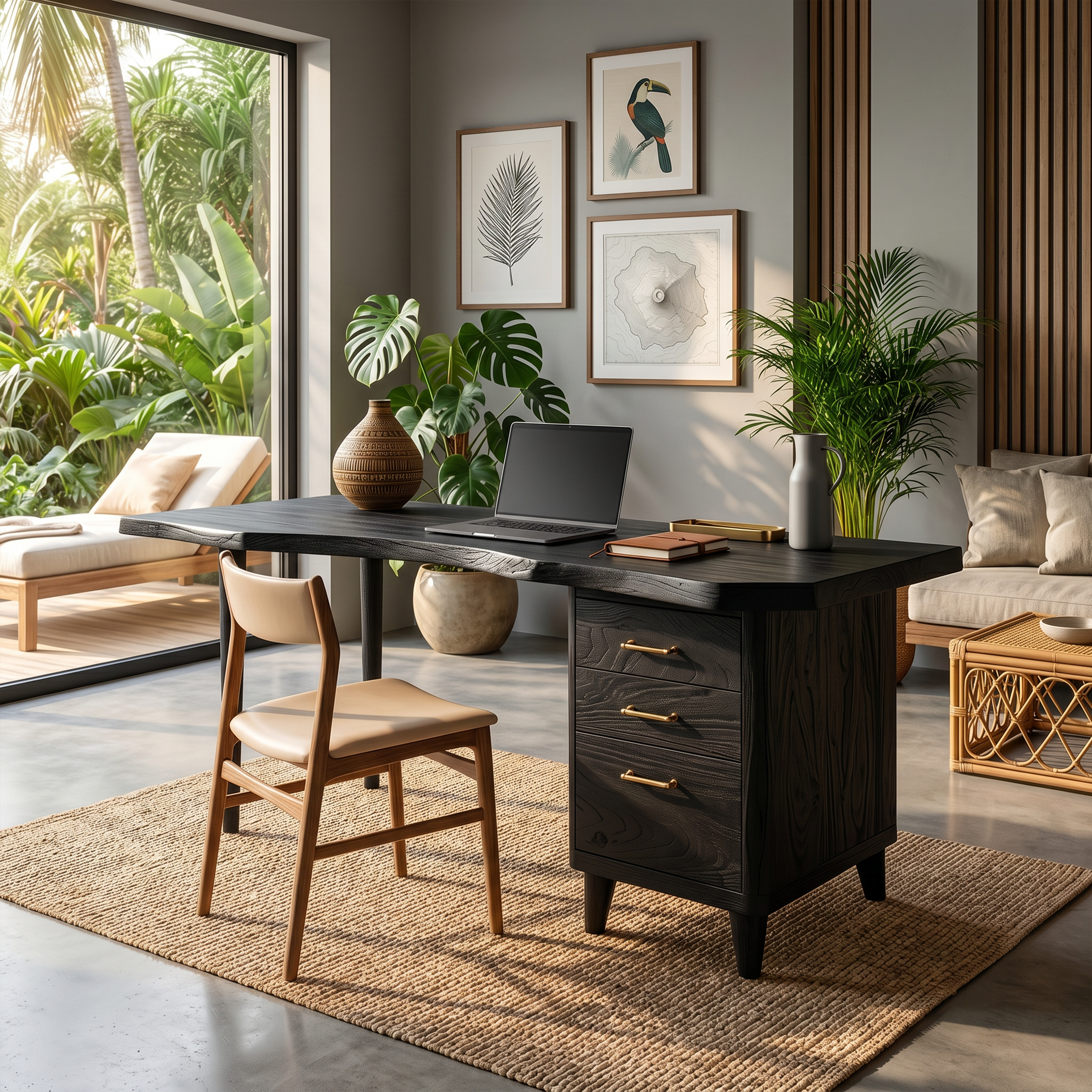 Urban Writing Desk With Drawer Storage For Apartment Office SILDTTRDE018