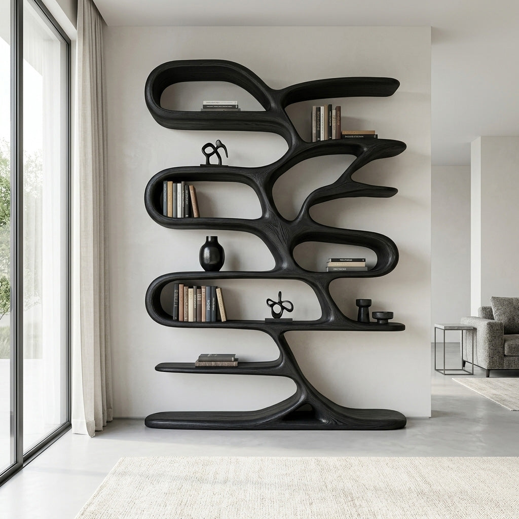 Contemporary Wooden Bookcase For Minimalist Living Room Decor RTTHHNBS158