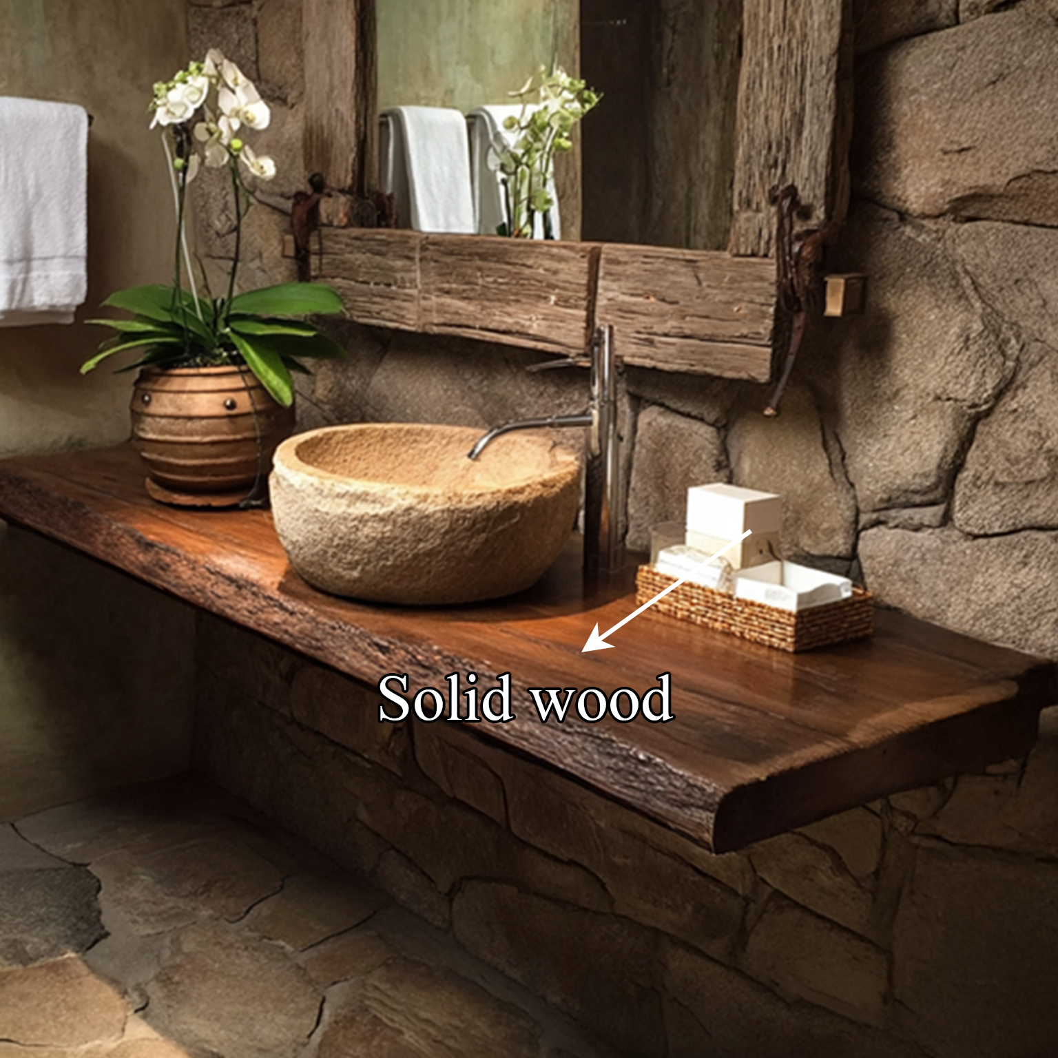 Midcentury Floating Shelf Modern Vanity Bathroom SINLSABRV100