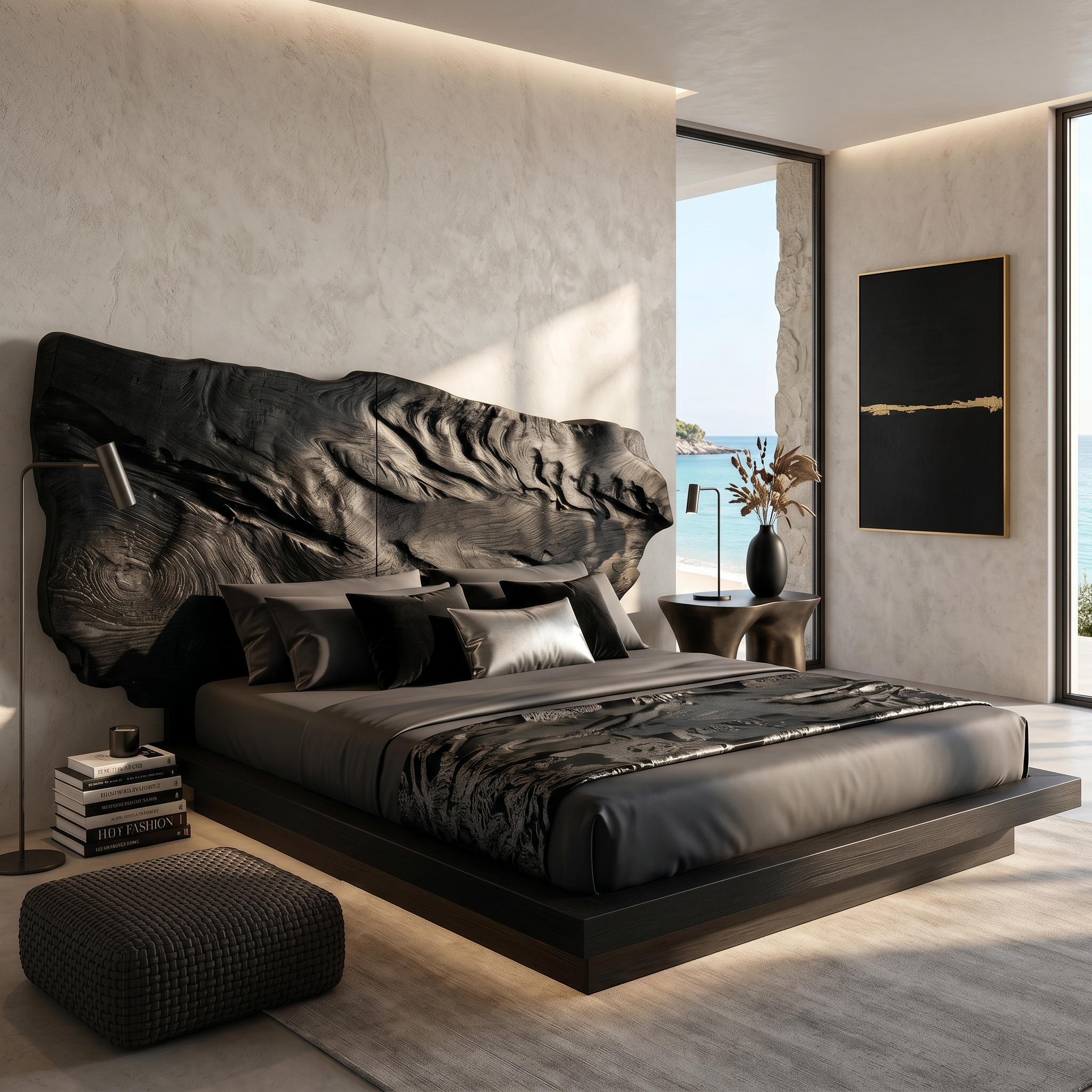 Live Edge Wood Headboard For Sculptural Luxury Bedroom SILDTTRHB024