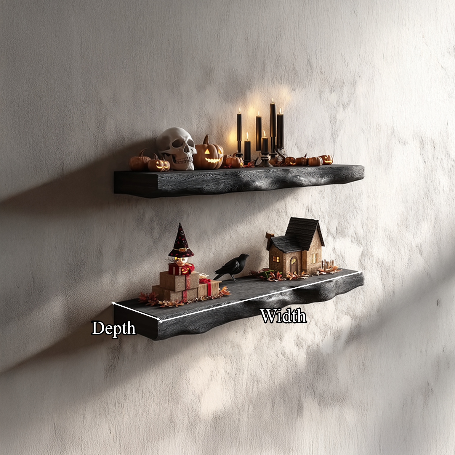 Rustic Halloween Floating Shelves Entryway SINLSAFL151