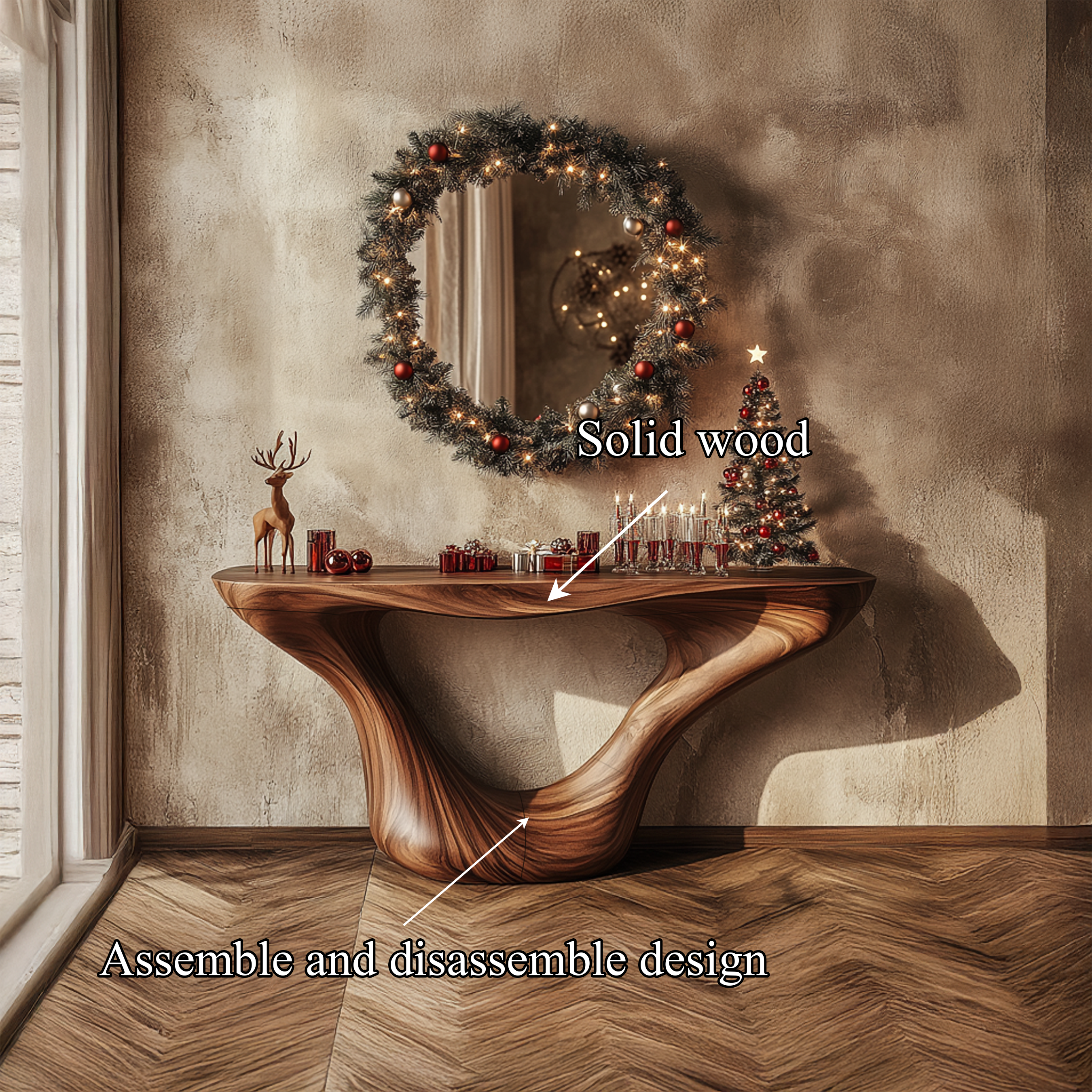 Mid Century Console Table Christmas Living Room Holiday Display SINLSACS295