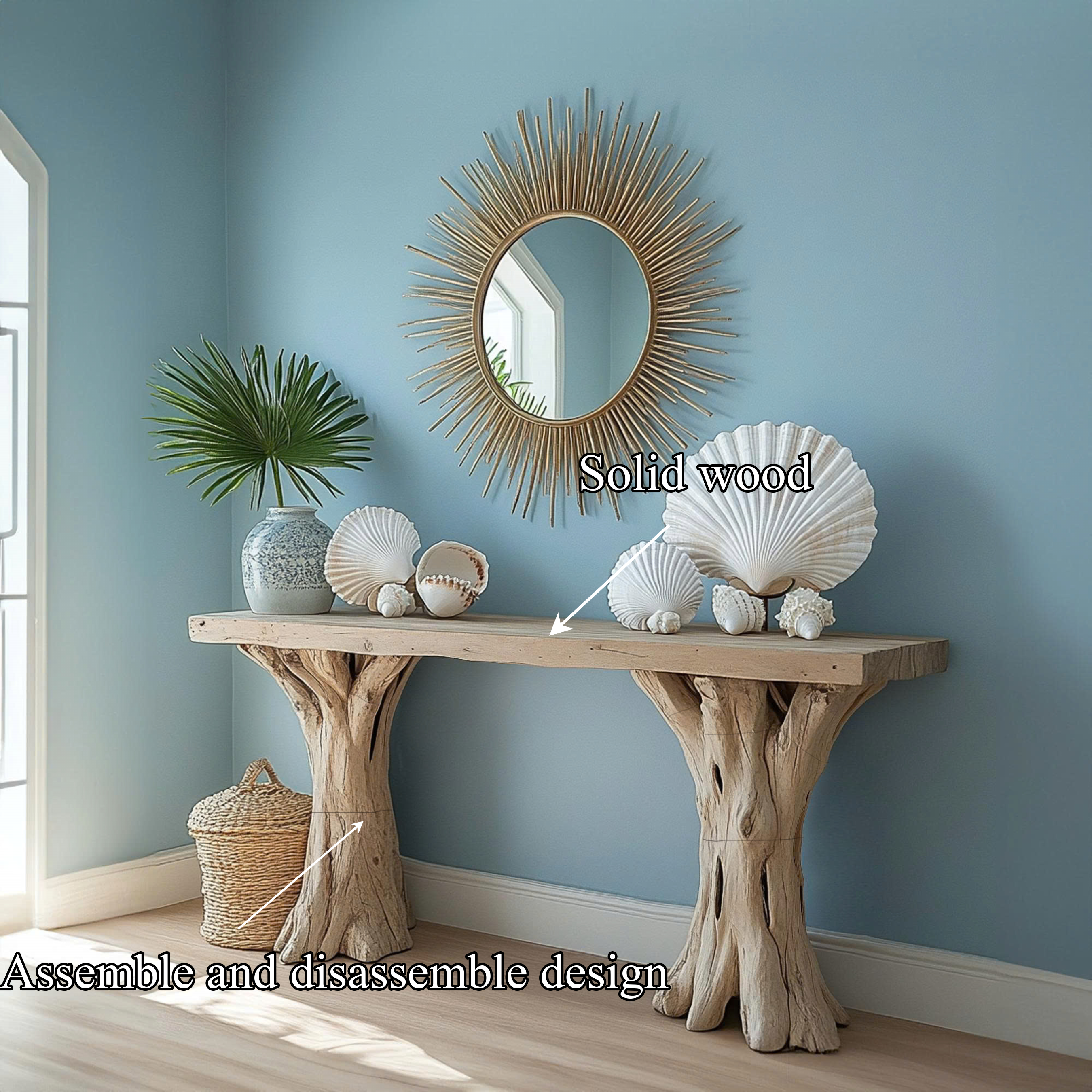 Custom Driftwood Console Table Handmade Rustic Table Nature Gitf SINLSACS063