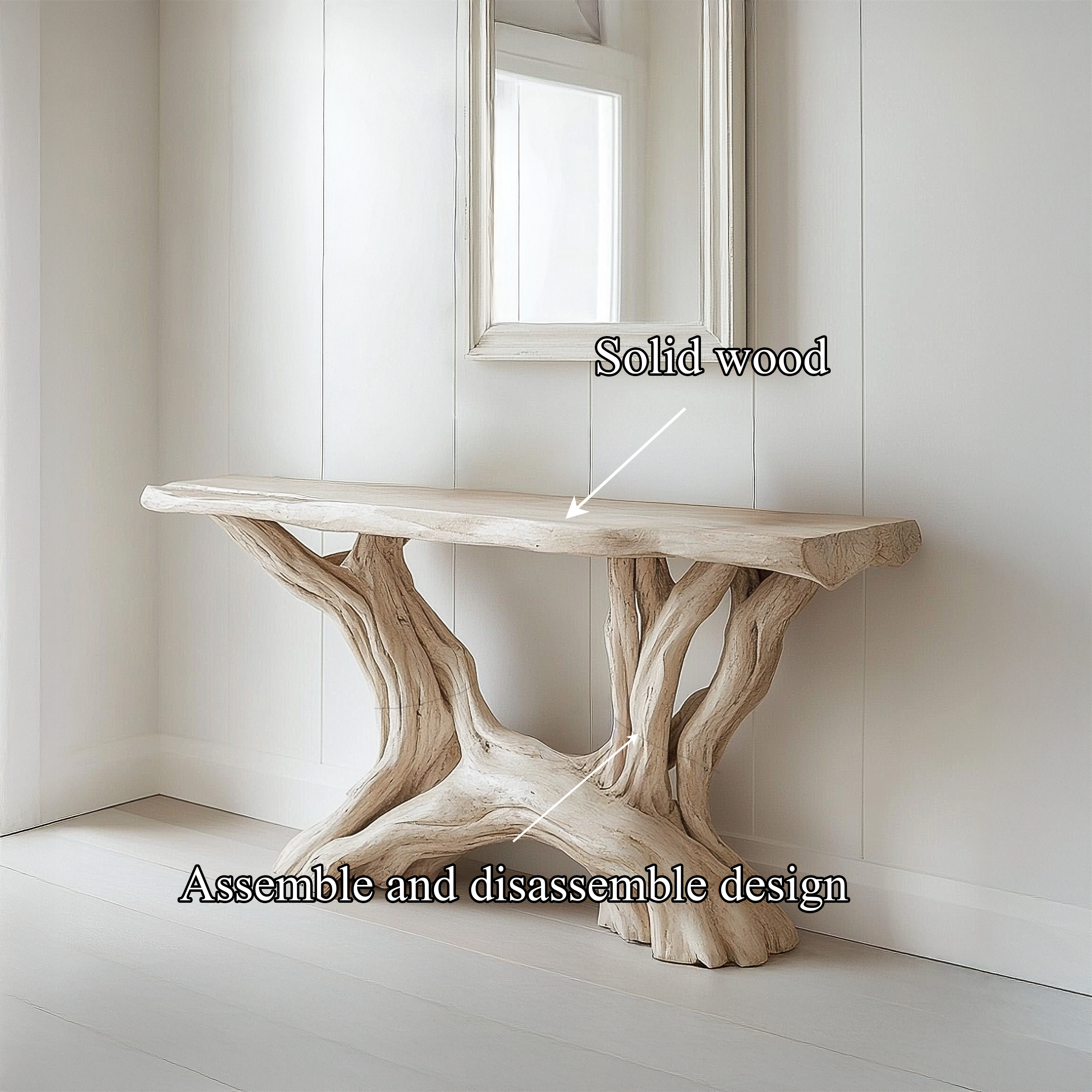 Coastal Rustic Organic Console Table Living Room And Entryway SINLSACS423