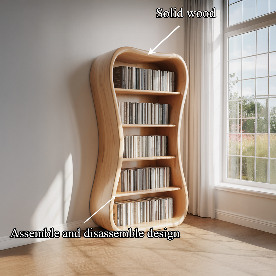 Modern Sculpted Bookshelf Reading Room Or Study Room SINLSASC288