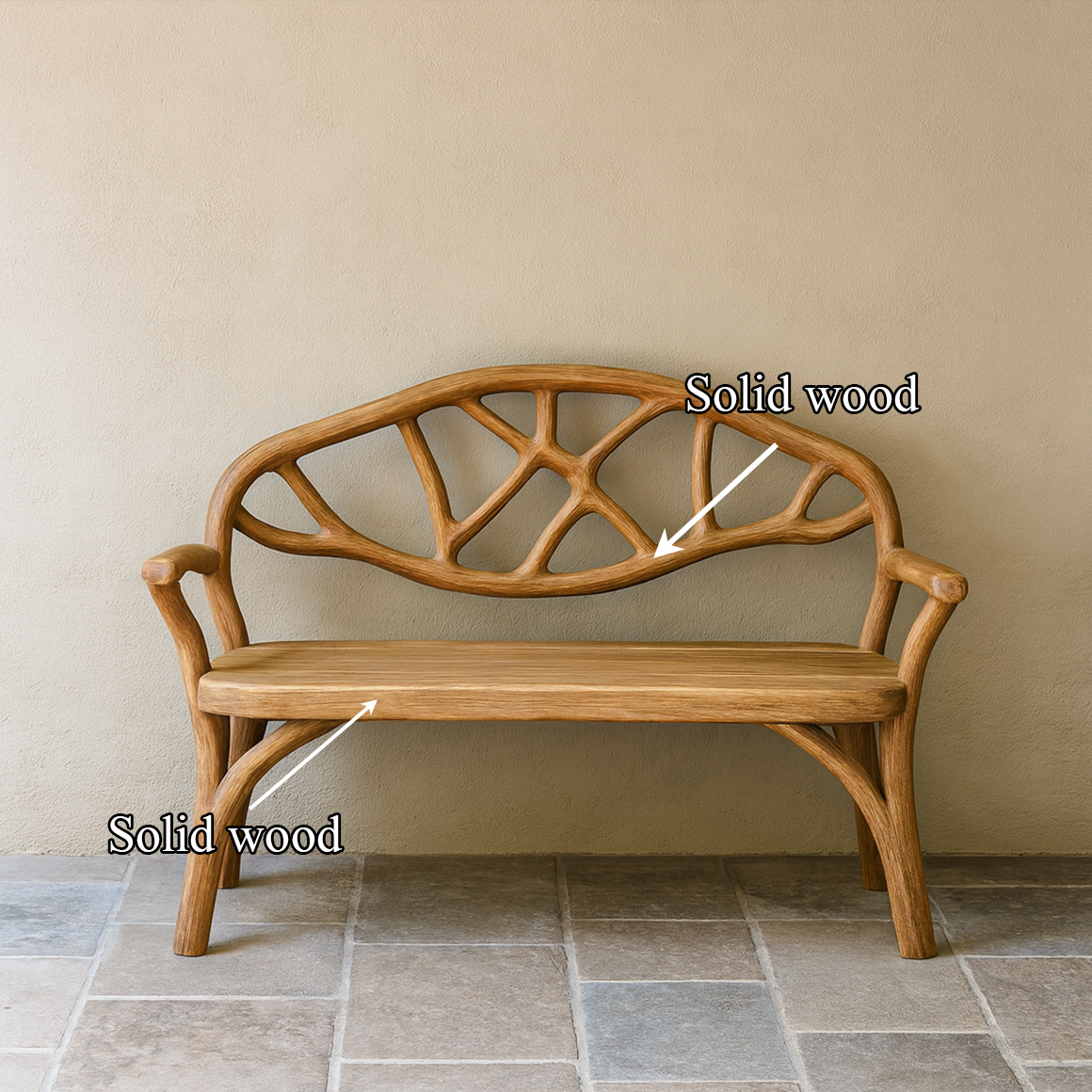 Rustic Organic Wooden Bench Living Room Or Entryway SINLSAWC025