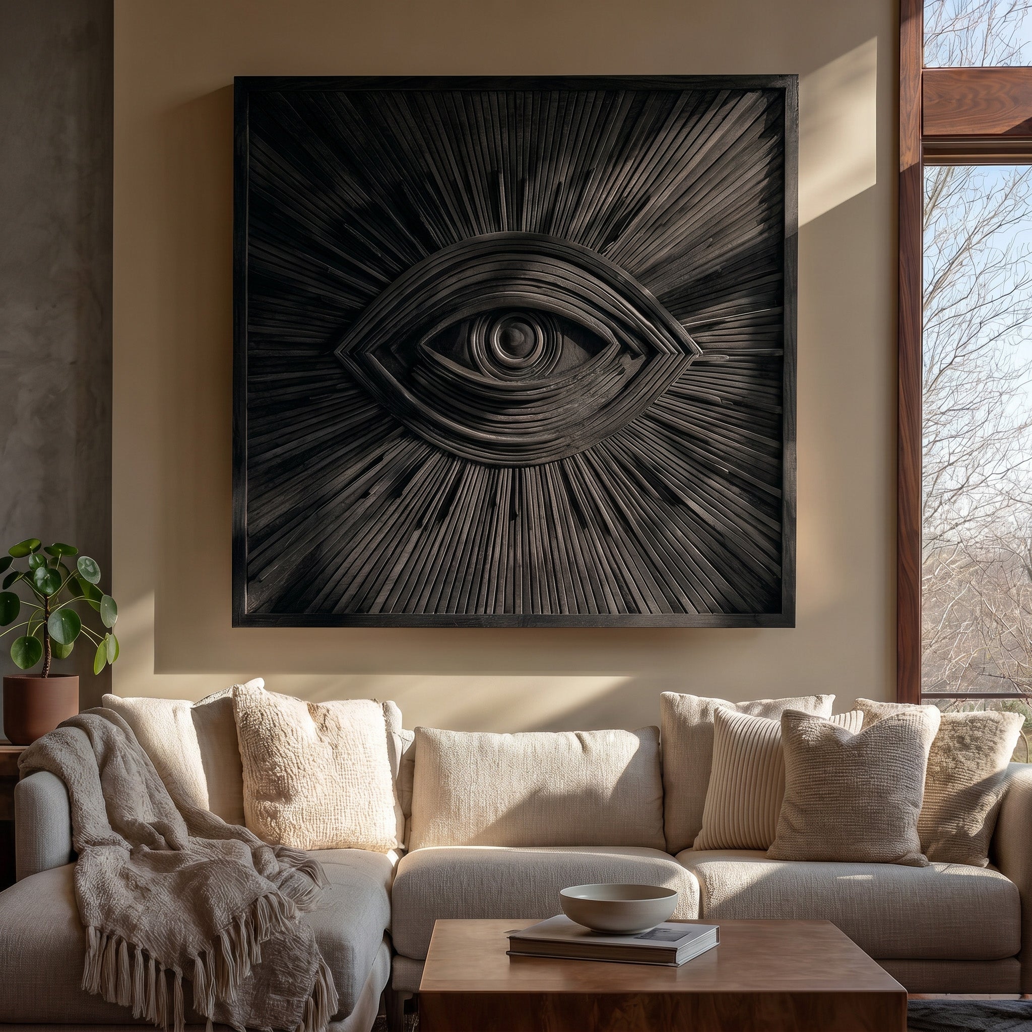 Modern Wooden Eye Wall Art For Living Room Decor RTTHHNWA194
