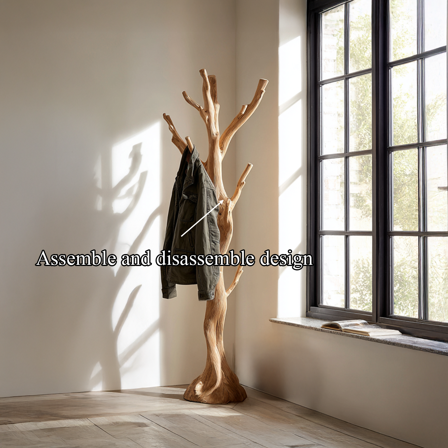 Rustic Tree Coat Rack Entryway Hallway SINLSATCR011